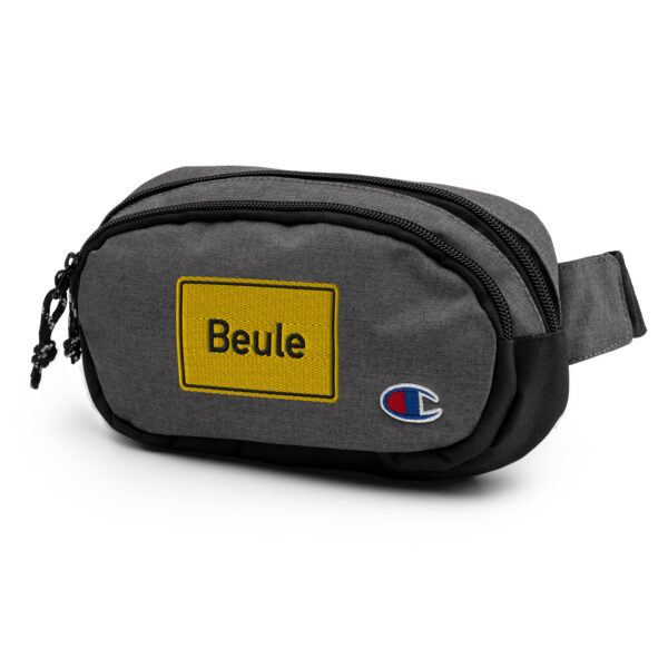 Eine Beule-Champion-Bauchtasche mit dem Wort „Beule“.