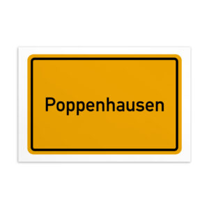 Poppenhausen-Postkarte auf Keilrahmen.