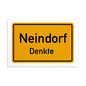 Eine Neindorf-Postkarte mit der Aufschrift „nenndorf denkte“.