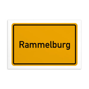 Produktschild für Rammelburg-Postkarte.