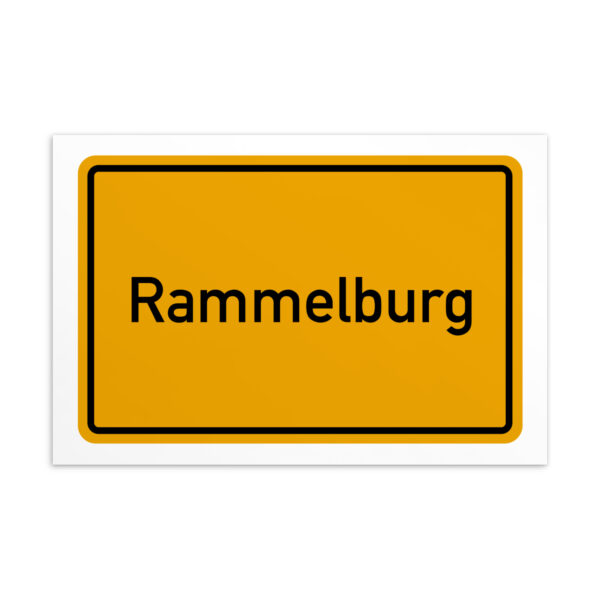 Produktschild für Rammelburg-Postkarte.