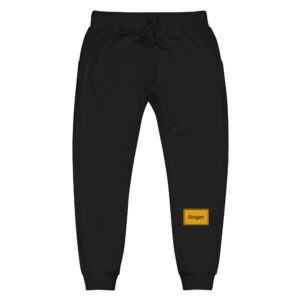 Eine Unisex-Fleece-Jogginghose mit dem gelben Logo.