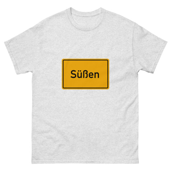 Ein klassisches Herren-T-Shirt mit dem Wort Suden darauf.