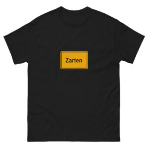 Ein klassisches Herren-T-Shirt mit dem Wort zarten darauf.