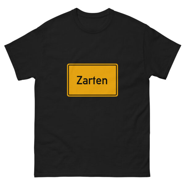 Ein klassisches Herren-T-Shirt mit dem Wort zarten drauf.