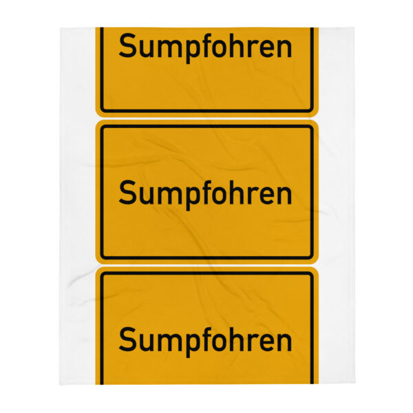 Eine Reihe gelber und orangefarbener Verkehrsschilder „Tagesdecke“.