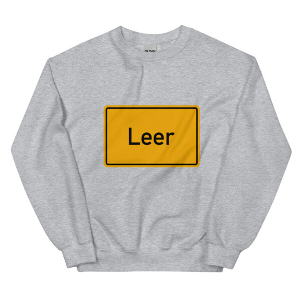 Ein Unisex-Pullover-Sweatshirt mit dem Wort leer darauf.