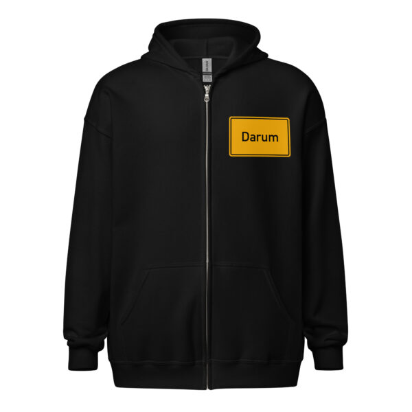 Dieser Unisex-Kapuzenpullover aus schwerem Mischgewebe mit Reißverschluss trägt das Wort „daum“ und ist somit eine stilvolle Wahl für Männer und Frauen.