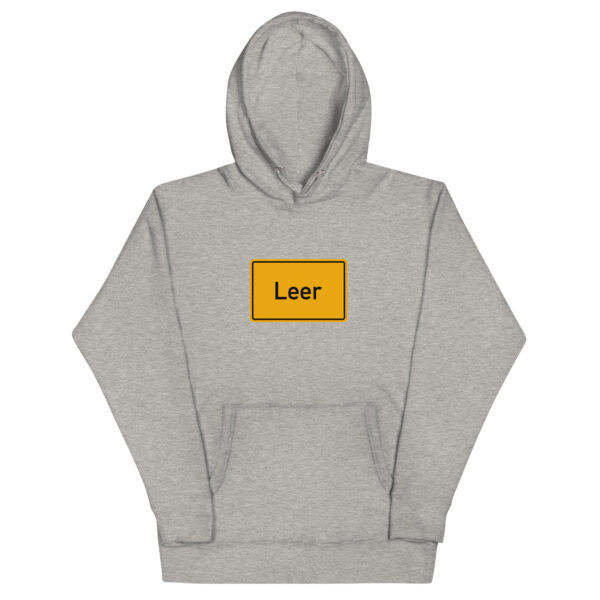 Ein Unisex-Kapuzenpullover mit dem Wort leer darauf.