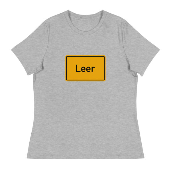 Ein lockeres Damen-T-Shirt mit dem Wort leer darauf.